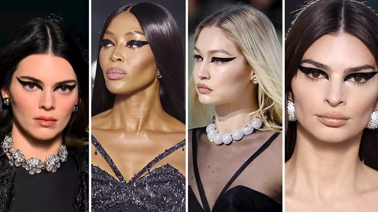 Gigi Hadid, Kendall Jenner, Naomi Campbell, and EmRata Served the Most Epic Runway Eyeliner Moment Ever