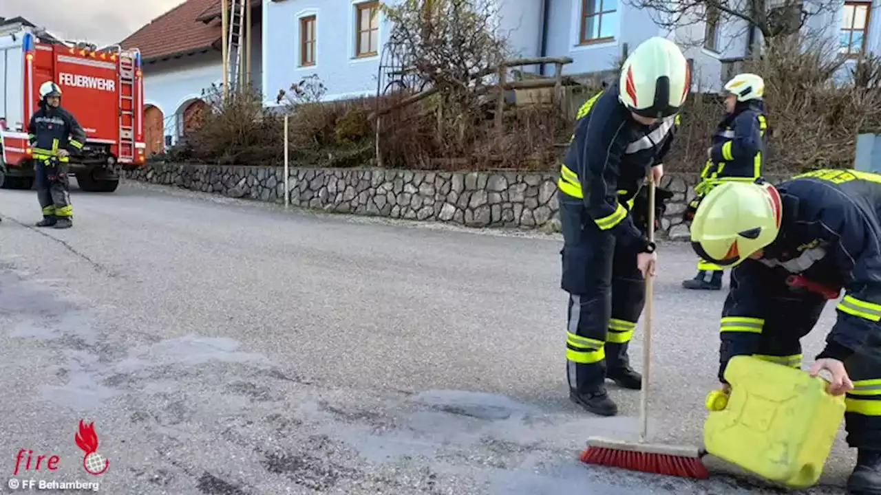 Nö: Ölaustritt aus Klein-Lkw in Behamberg