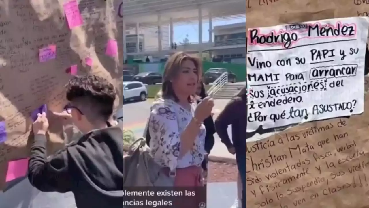 Exhiben a joven en tendedero feminista; quita su nombre y amenaza con demanda | VIDEO