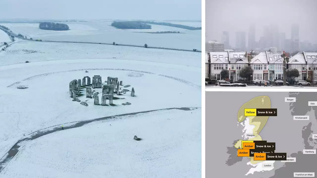 Britain braces for blizzards: Met Office warns of ‘treacherous conditions’ as heavy snow and 60mph winds hit UK