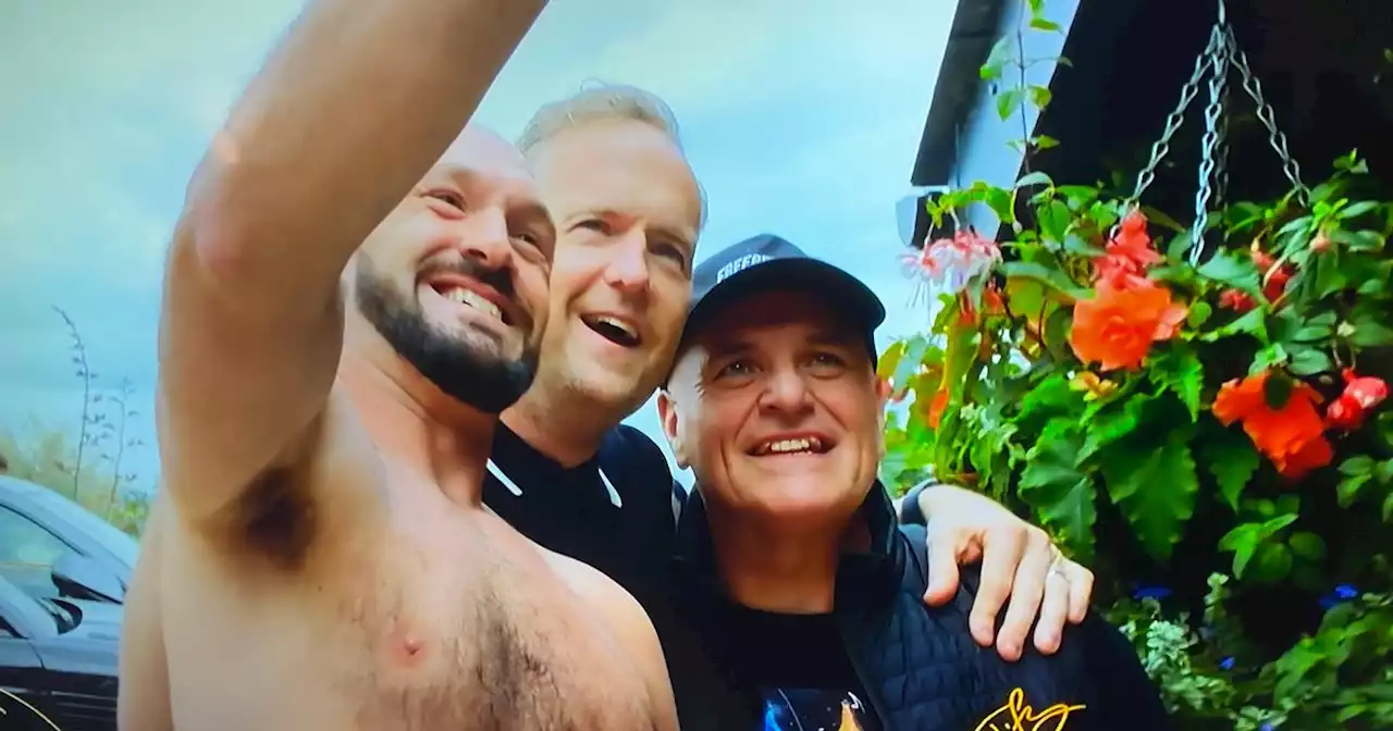 Tyson Fury goes topless in surprise car show appearance with dad John