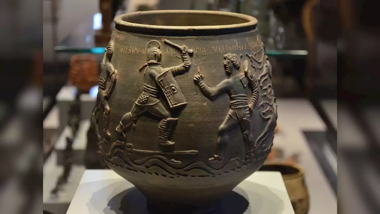 Gladiators fought in Roman Britain, action-packed cremation urn carvings reveal