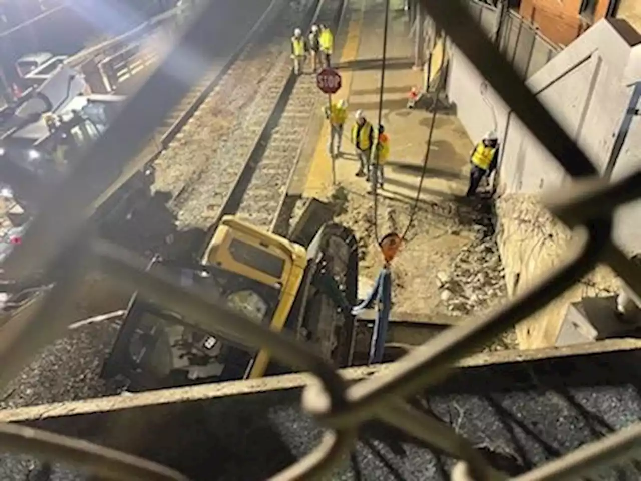 Construction Equipment Falls Onto Tracks During Milton Station Demo Project