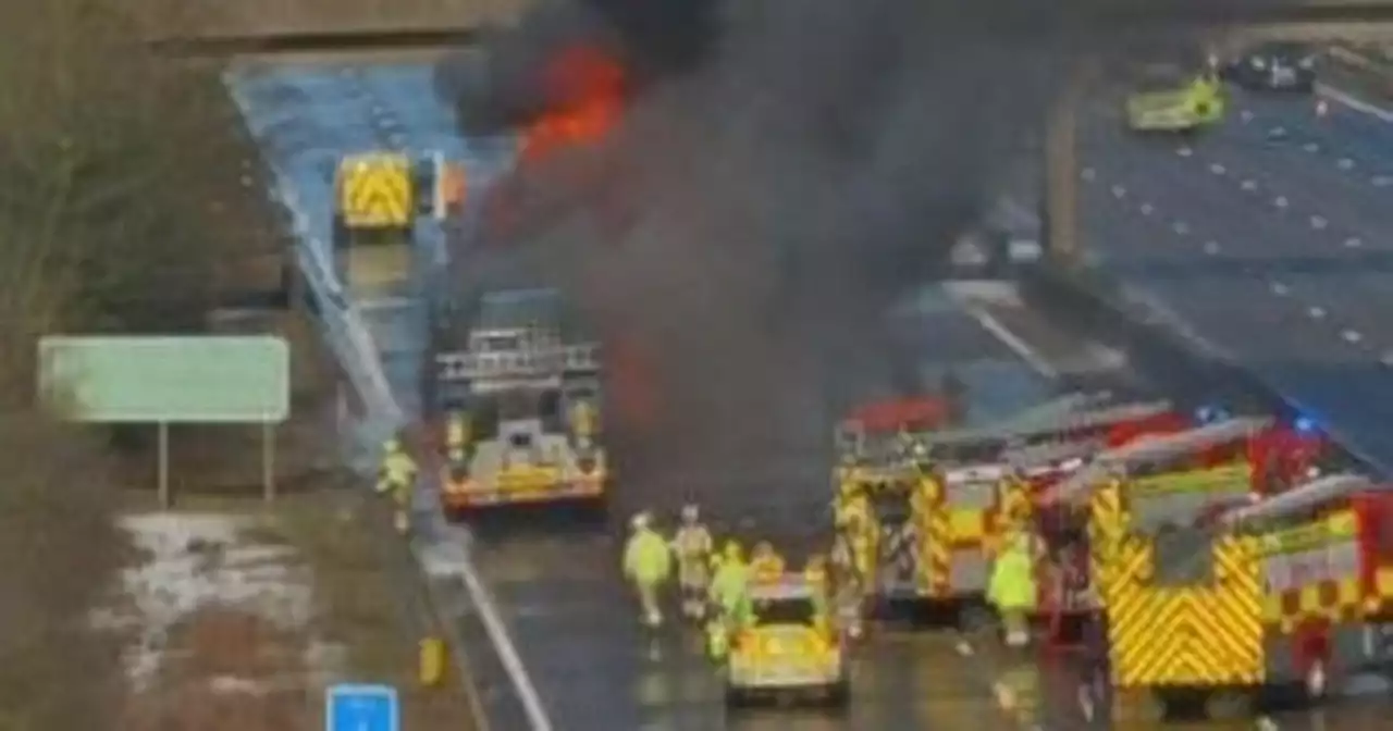 M1 updates as fire closes road in both directions