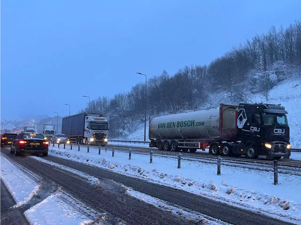 'My one-hour journey took nine after getting stuck in M62 snow chaos with sliding lorries'