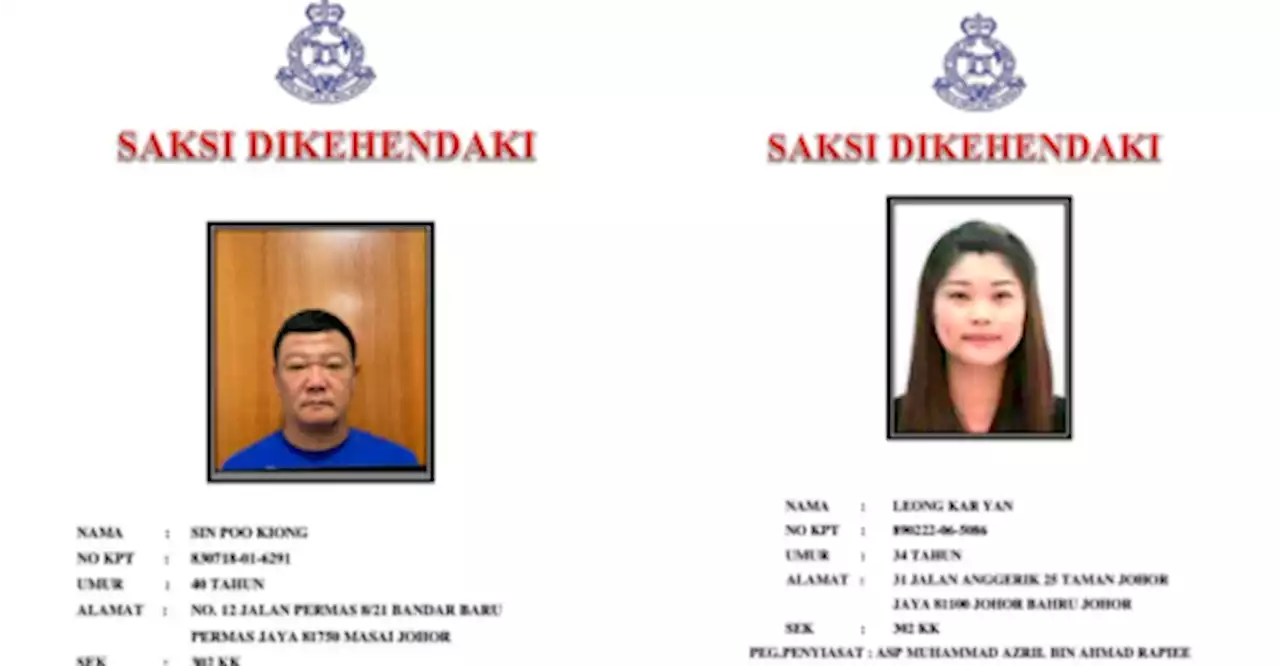 Police looking for two witnesses in Lukut murder case