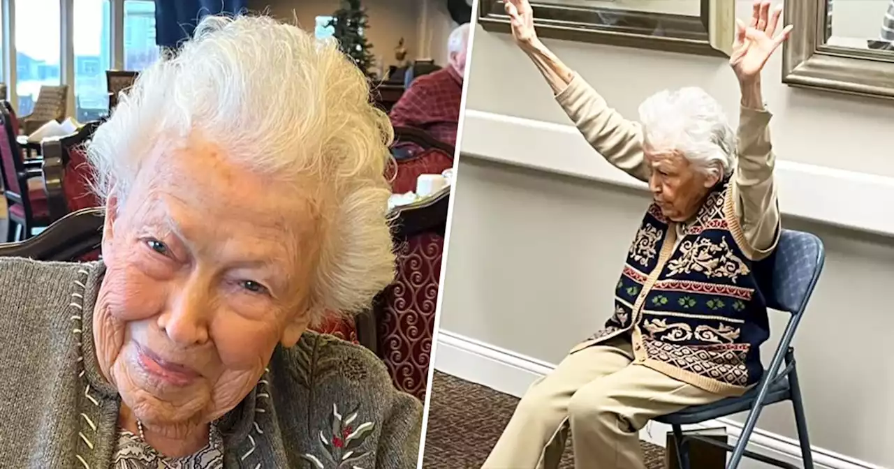 102-year-old leads exercise classes 4 times a week, loves chocolate, enjoys wine