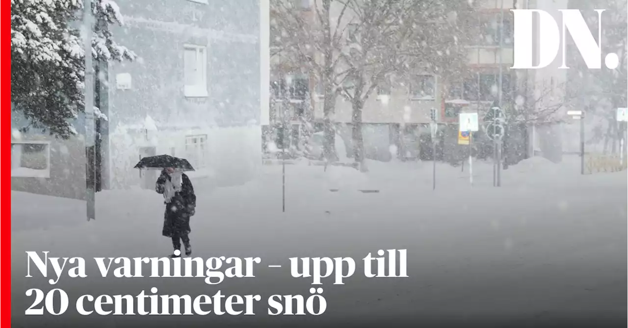 Nya varningar – upp till 20 centimeter snö