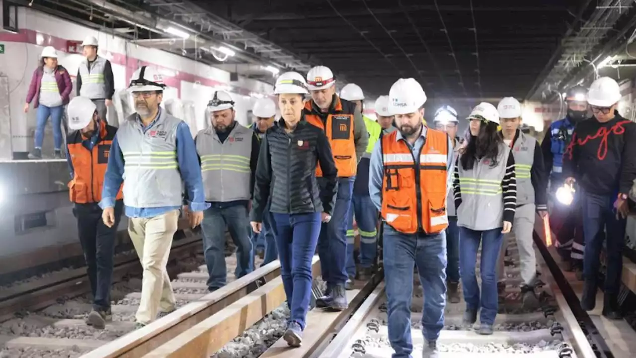 Claudia Sheinbaum supervisa avances de mejoramiento en L1 del Metro