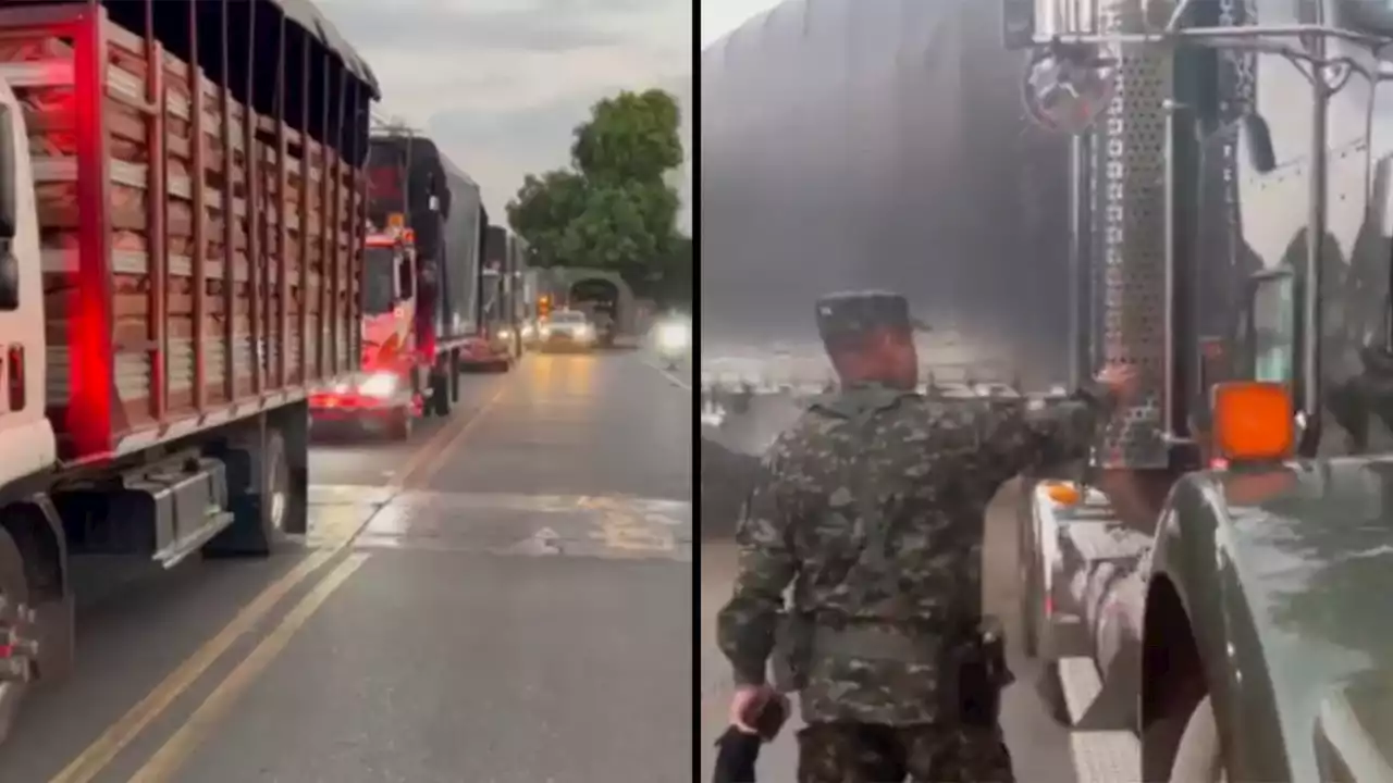 [VIDEO] Fuerzas militares custodian camiones en el Bajo Cauca