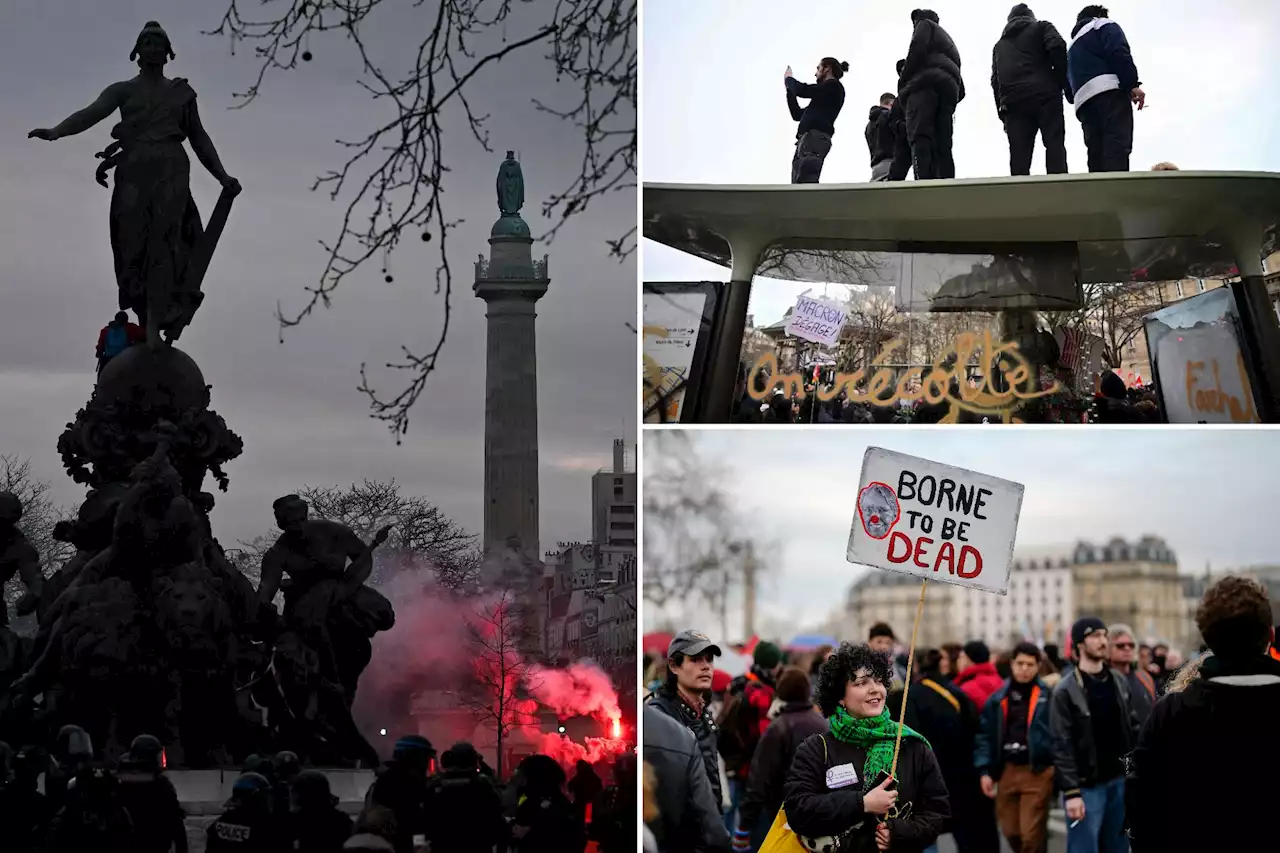 French protests push for withdrawal of Macron’s pension plan