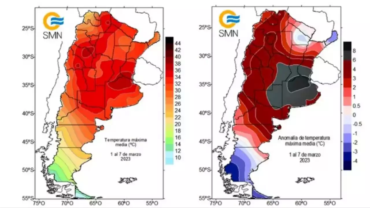 Las temperaturas fueron tan altas en algunos lugares que el Servicio Meteorológico agregó un nuevo color