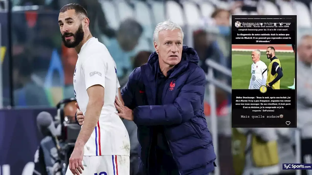 El picante posteo de Benzema contra Deschamps tras la lesión que lo dejó sin Mundial - TyC Sports