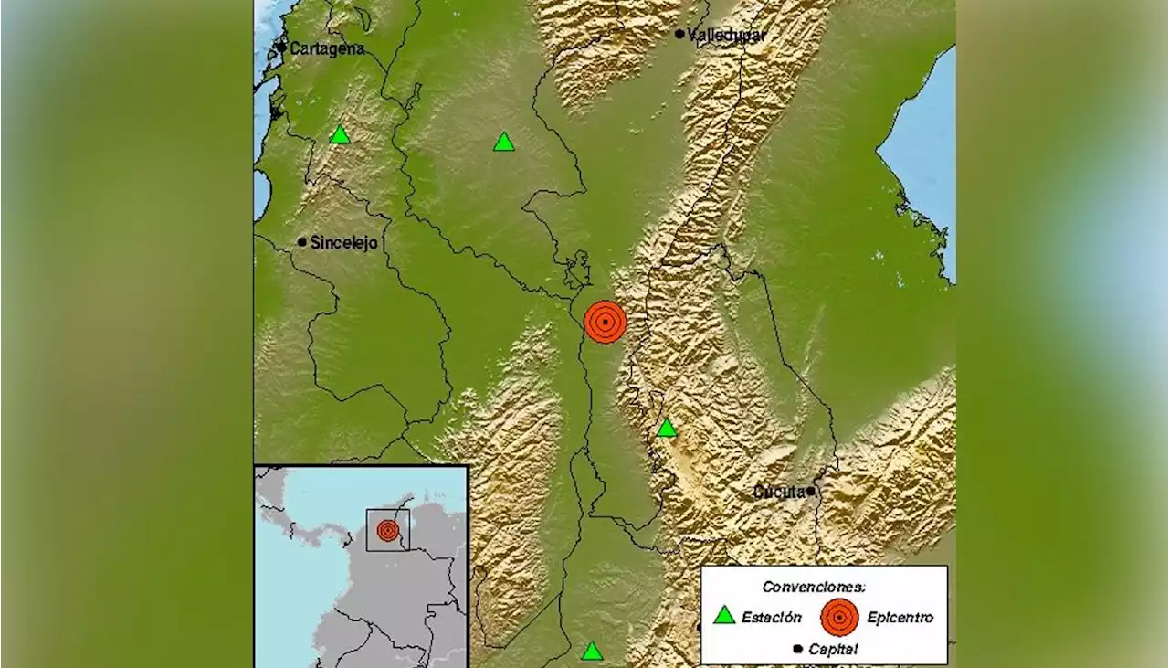 Temblor de 3,5 grados en Pailitas, Cesar, se sintió en otras zonas del país