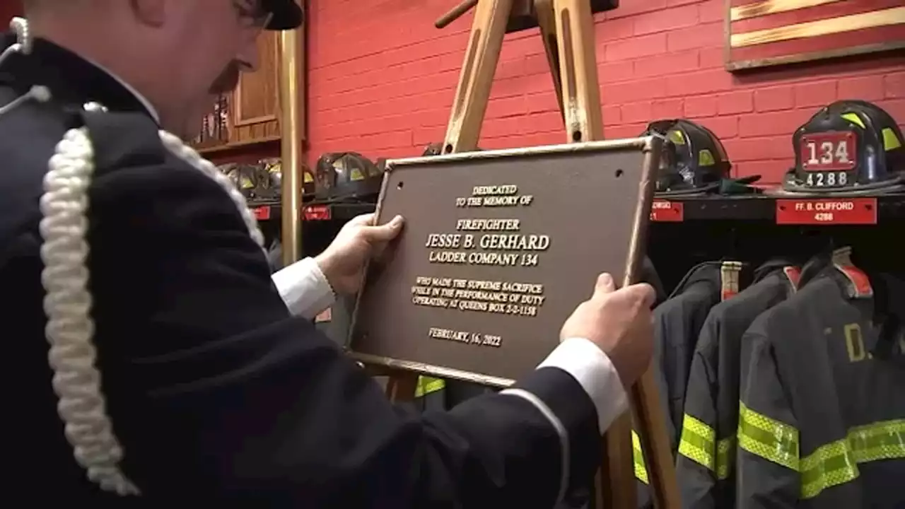 Plaque dedication held for FDNY firefighter who died while battling fire in Queens