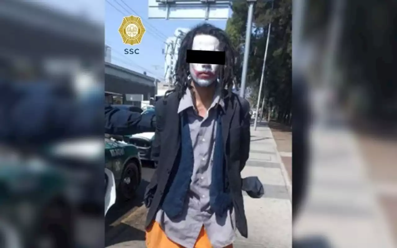 Detienen a sujeto que se caracterizó de 'Joker' para asaltar en CDMX