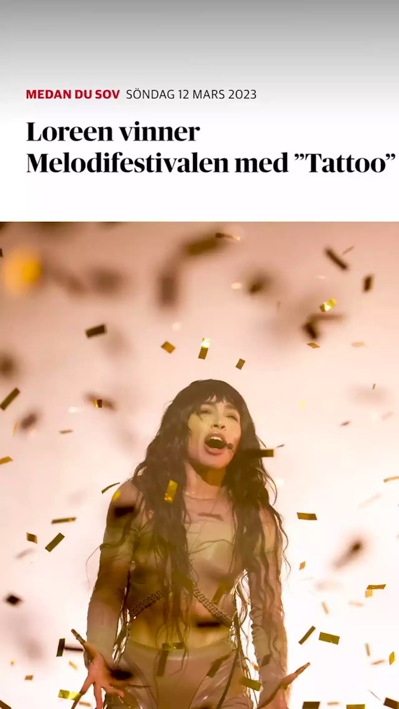 Loreen vinner Melodifestivalen med ”Tattoo”