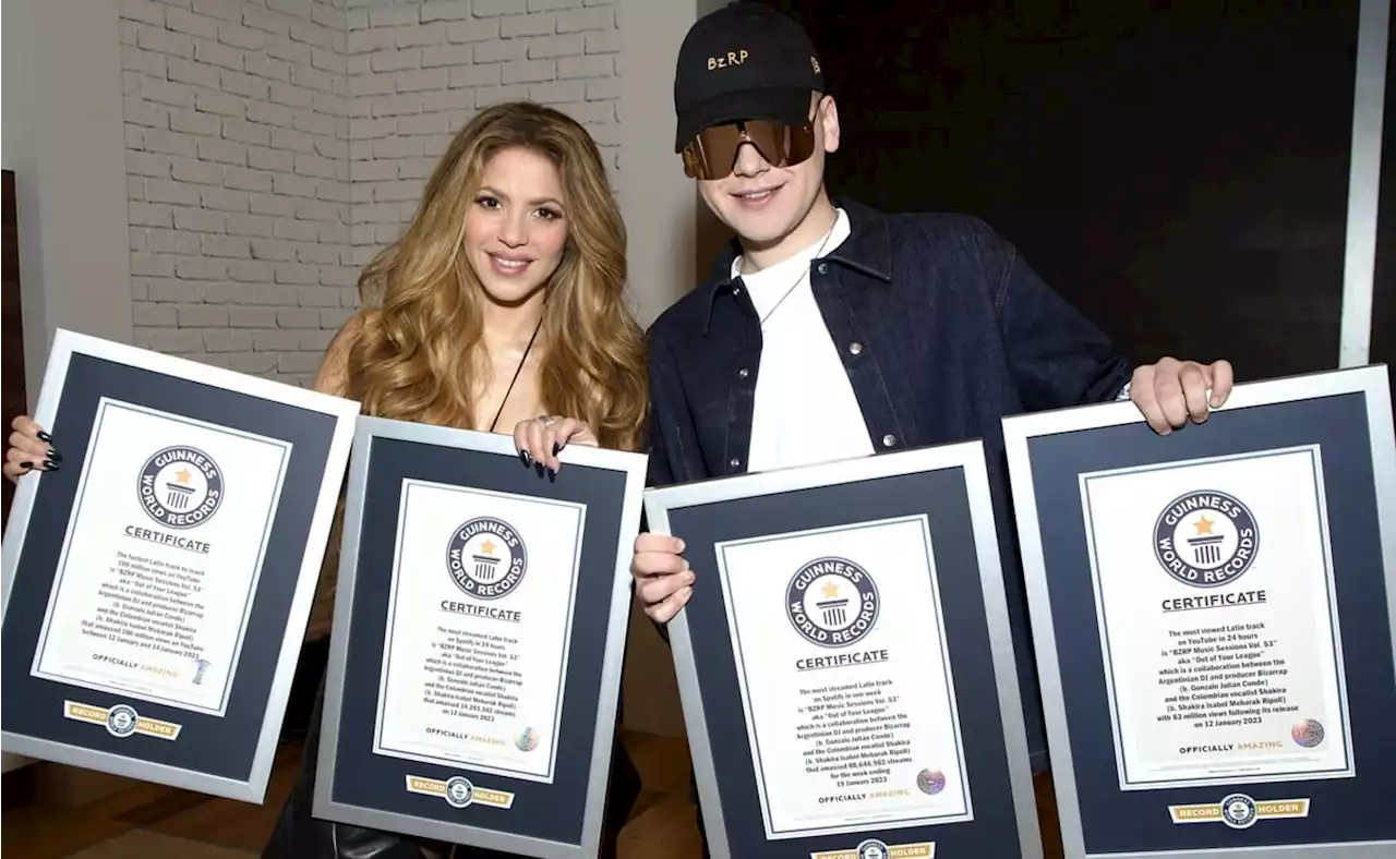 Los 4 récords Guinness de Shakira y Bizzarrap por la exitosa canción contra Piqué