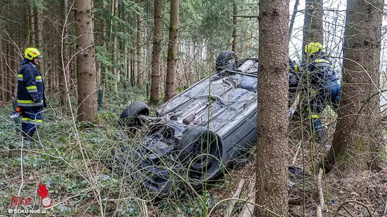 Nö: Pkw überschlägt sich in Kilb in ein Waldstück