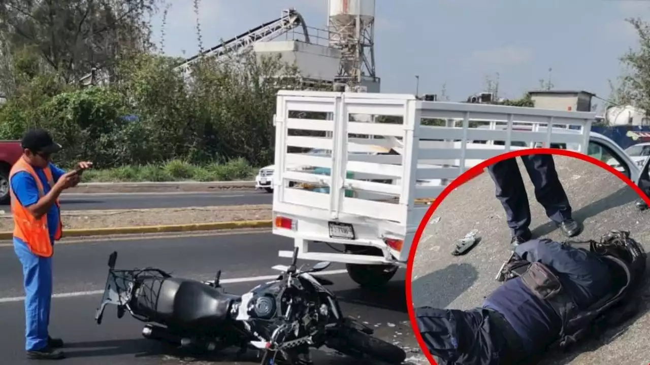 Motopatrullero de la Policía Estatal choca contra camioneta en carretera Veracruz-Xalapa