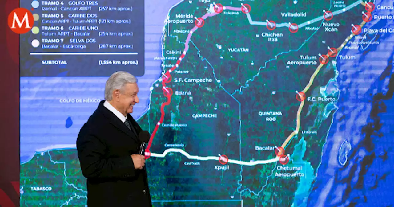 AMLO confirma que 700 km del Tren Maya serán eléctricos y de doble vía