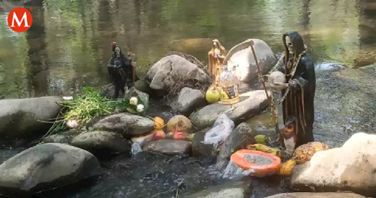 Encuentran imágenes de la Santa Muerte en río Ramos en NL