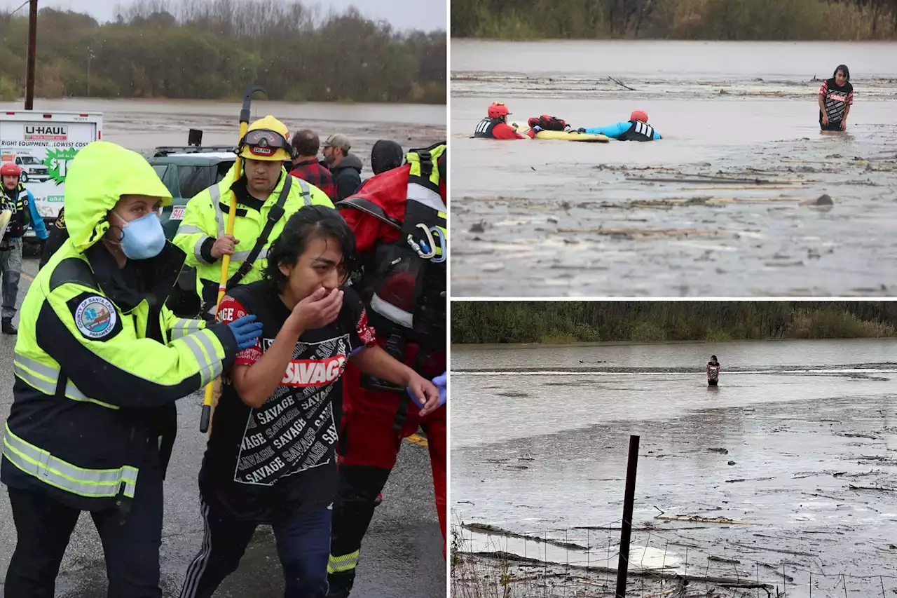 California teen saved from top of car submerged in 8 feet of water