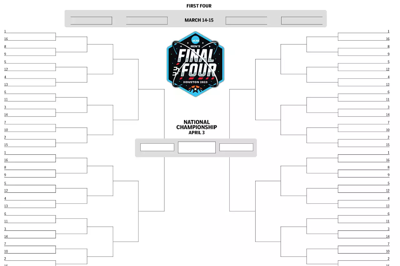 Printable blank NCAA bracket template for March Madness 2023