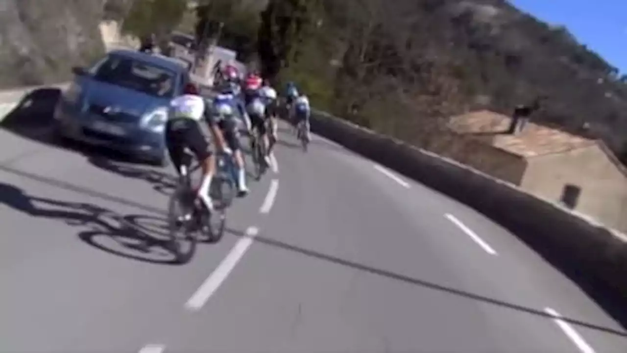 Paris-Nice: une voiture arrive en sens inverse, énorme frayeur sur la dernière étape