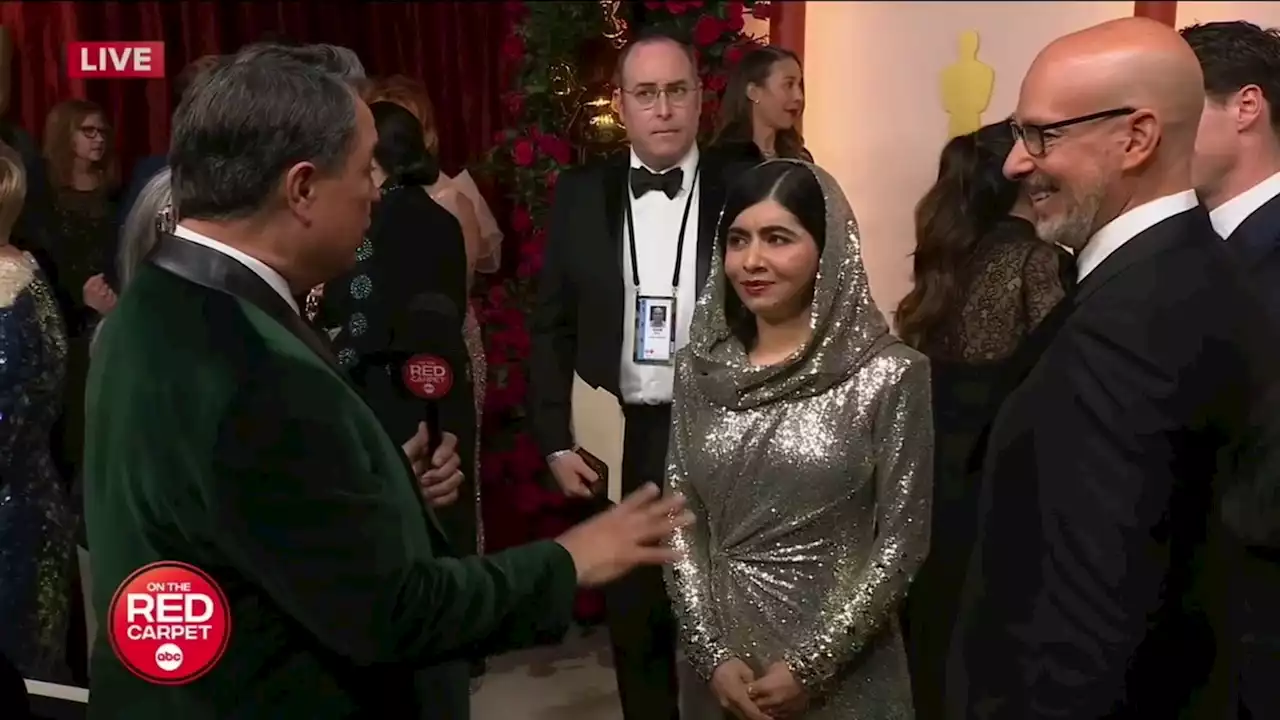 Nobel laureate Malala Yousafzai arrives at Oscars to support 'Stranger at the Gate' documentary