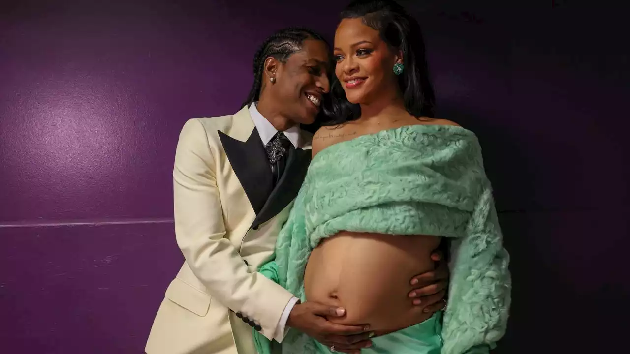 A$AP Rocky Cradles Rihanna's Bare Baby Bump