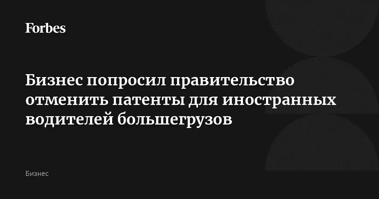 Бизнес попросил правительство отменить патенты для иностранных водителей большегрузов