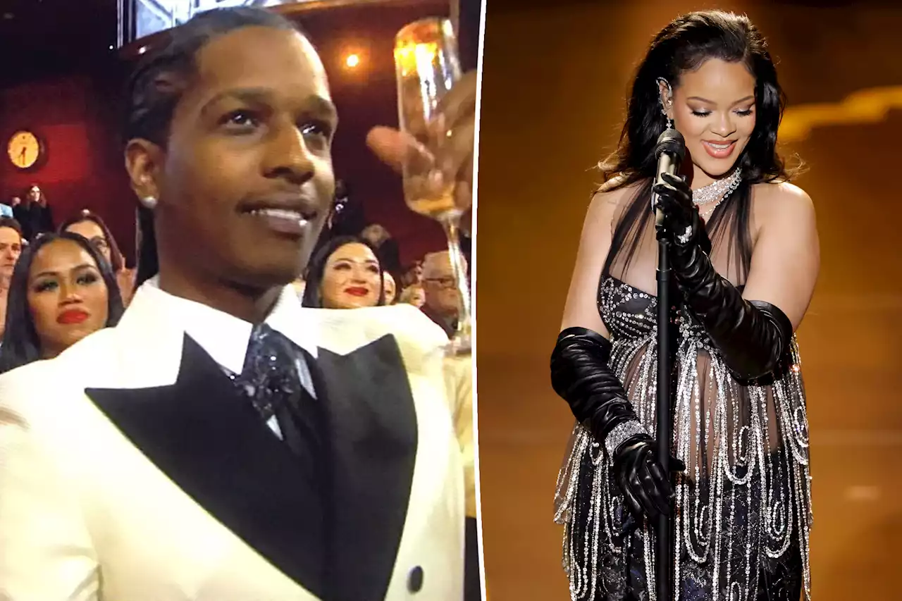 A$AP Rocky cheers on pregnant Rihanna from 2023 Oscars audience