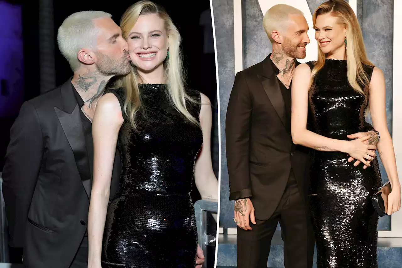 Adam Levine can’t keep his hands off Behati Prinsloo at Oscars 2023 afterparty