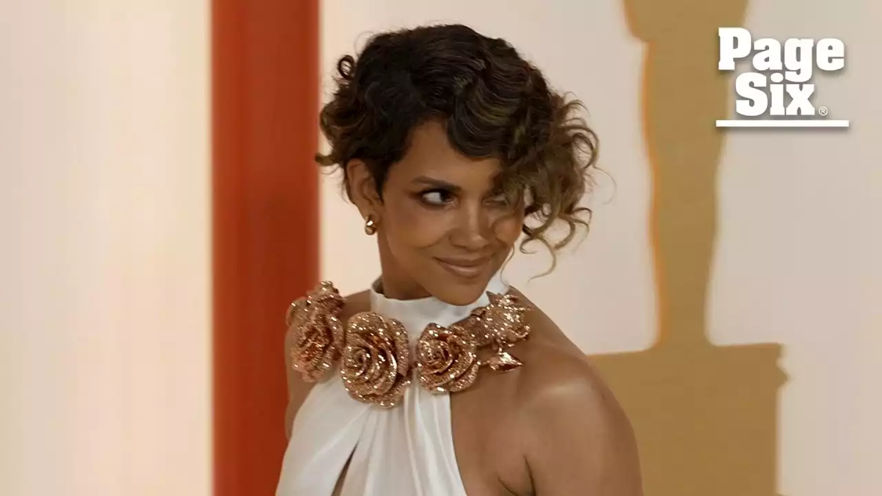 Halle Berry blooms in high-slit gown on Oscars 2023 red carpet | Page Six Celebrity News