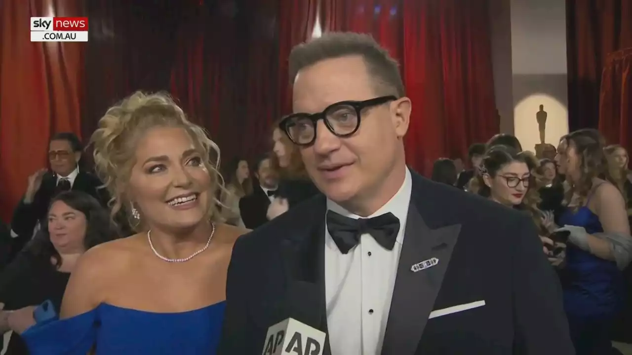 Brendan Fraser arrives at the Oscars