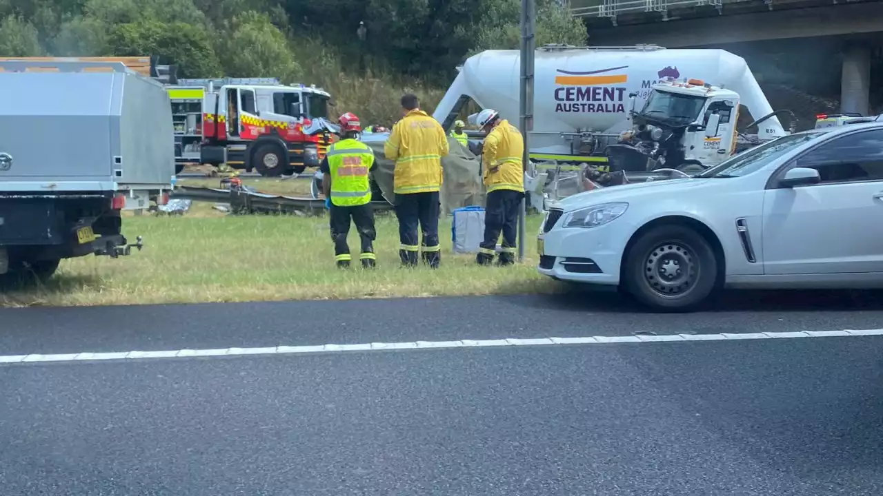 Woman and child killed in horror cement truck crash