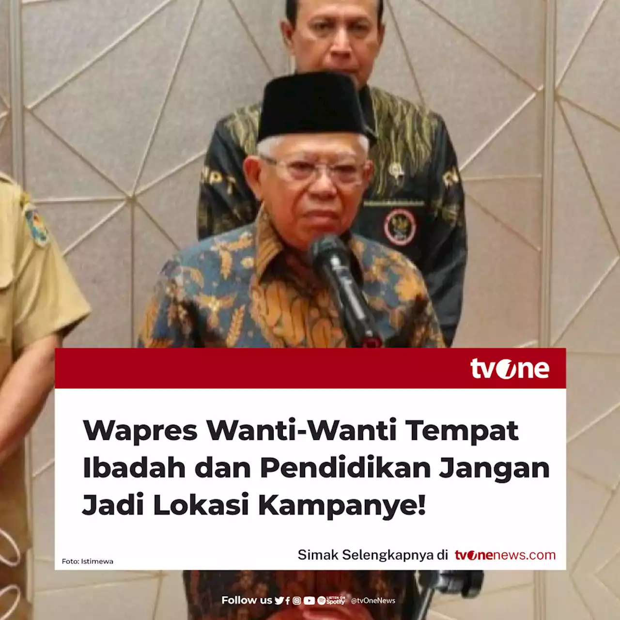 Wapres Wanti-Wanti Tempat Ibadah dan Pendidikan Jangan Jadi Lokasi Kampanye! Sindir Siapa?