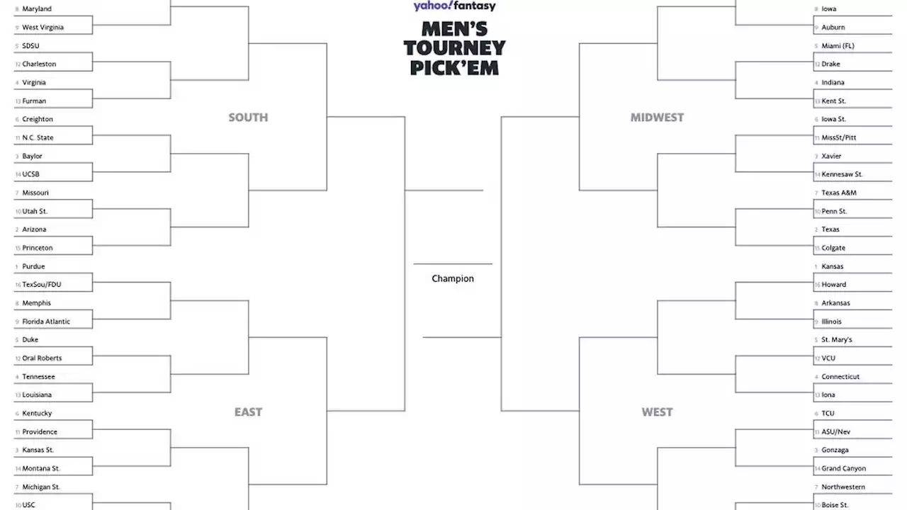 NCAA tournament: Printable men's bracket for March Madness