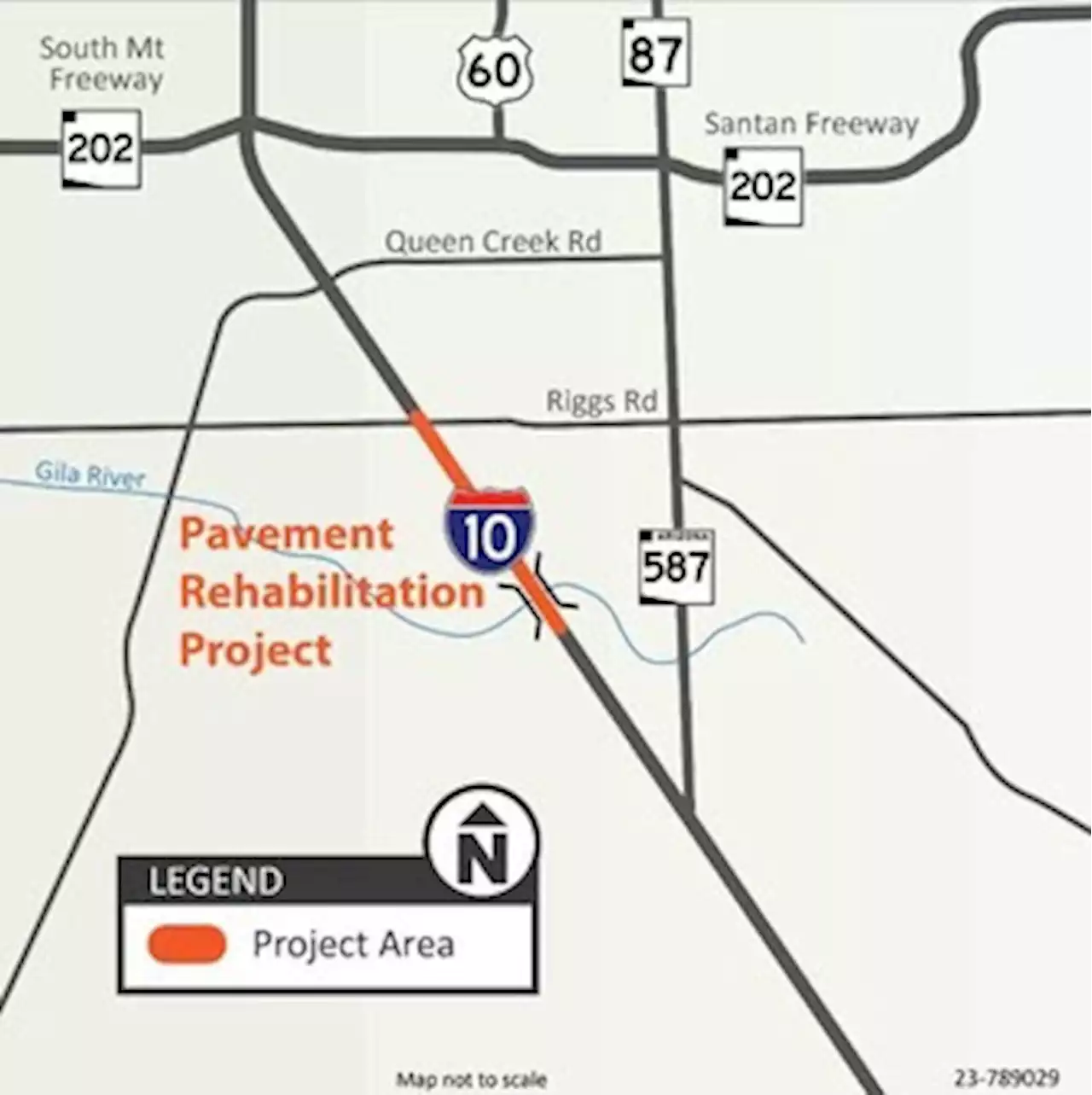 Interstate 10 restricted overnight between Riggs Road and Gila River bridges | March 12-16