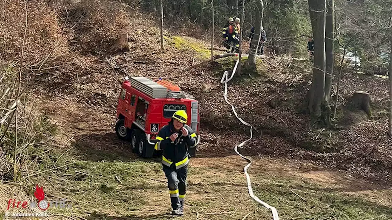 Stmk: Waldbrand in Eisbach-Rain (Gem. Gratwein-Straßengel) rechtzeitig erwischt