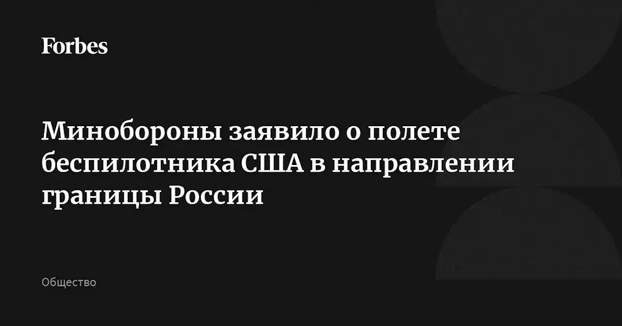 Минобороны заявило о полете беспилотника США в направлении границы России