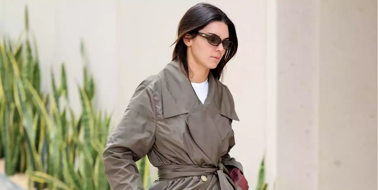 Kendall Jenner Pairs a Shiny Trench Coat with Knee-High Leather Boots