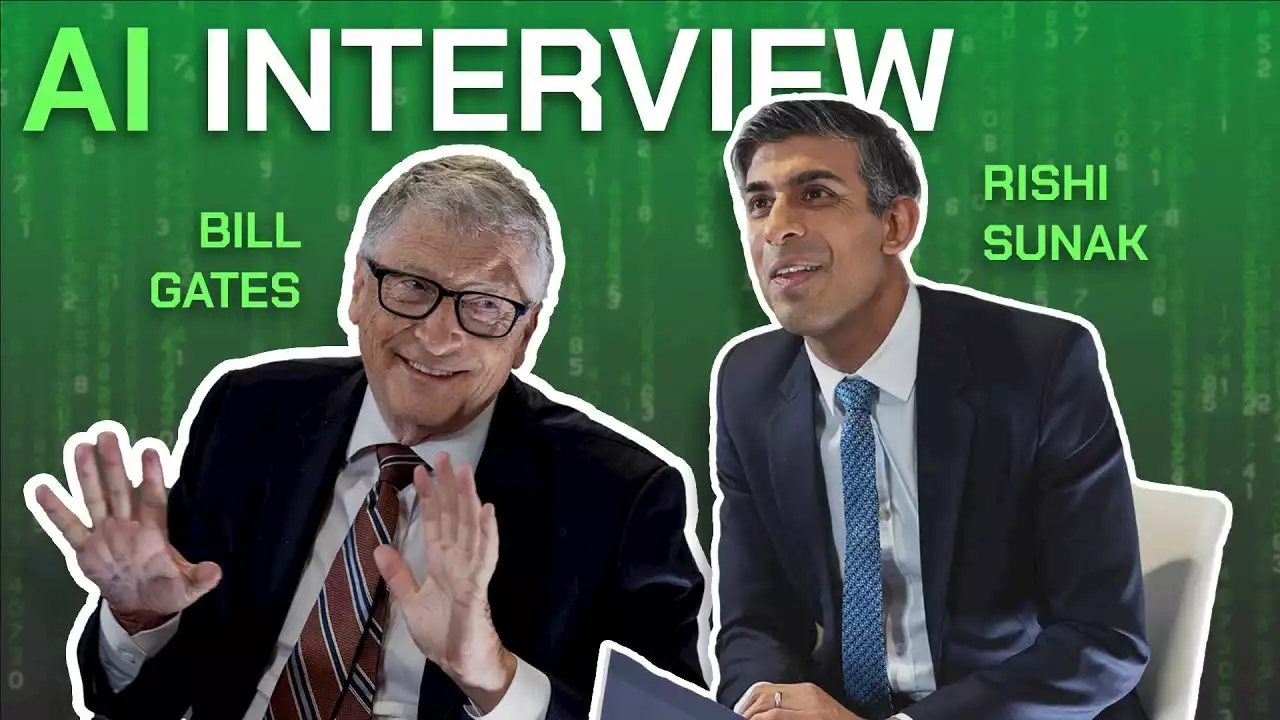 Bill Gates and Rishi Sunak talk to an AI chat bot