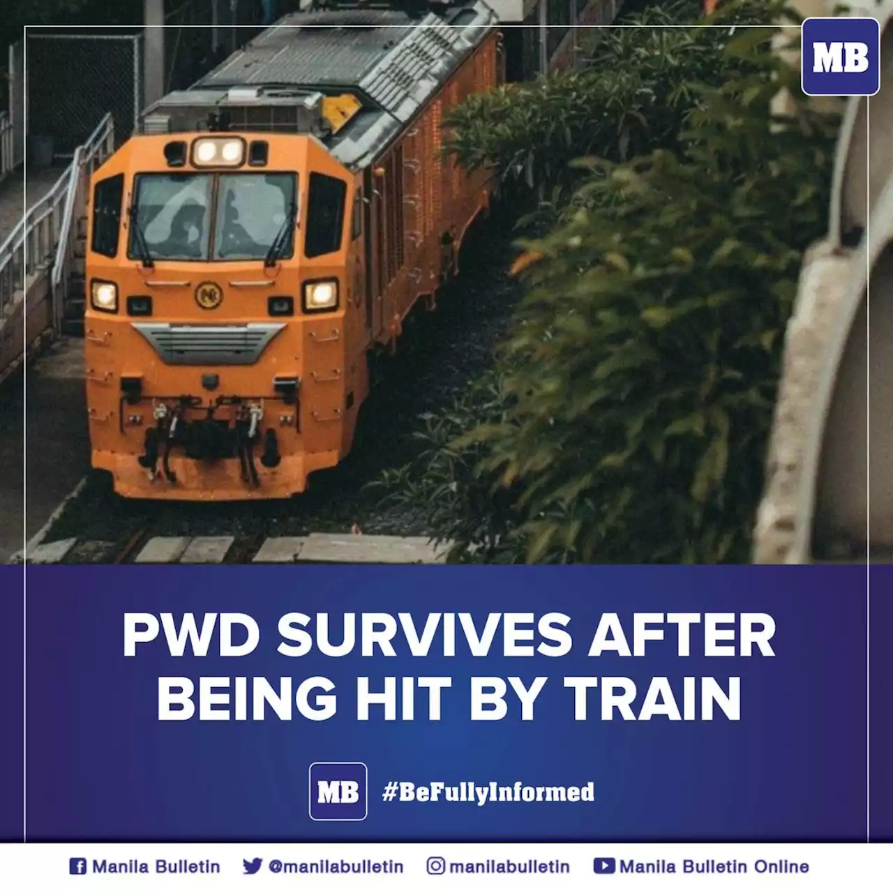 PWD survives after being hit by a train in Makati