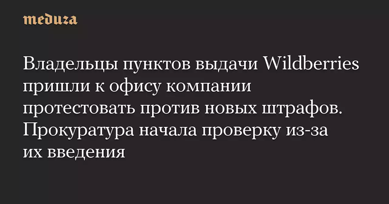 Владельцы пунктов выдачи Wildberries пришли к офису компании протестовать против новых штрафов. Прокуратура начала проверку из-за их введения — Meduza