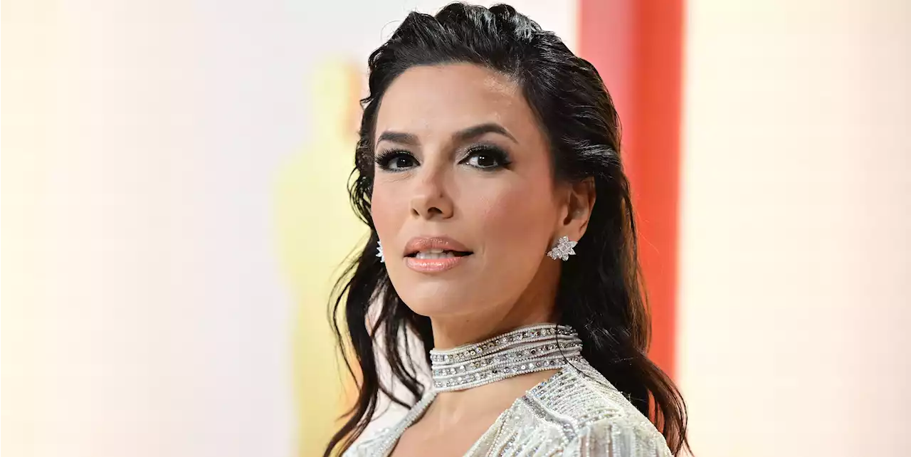 Eva Longoria Went to the Oscars in a Sparkly See-Through, Low-Plunge Gown