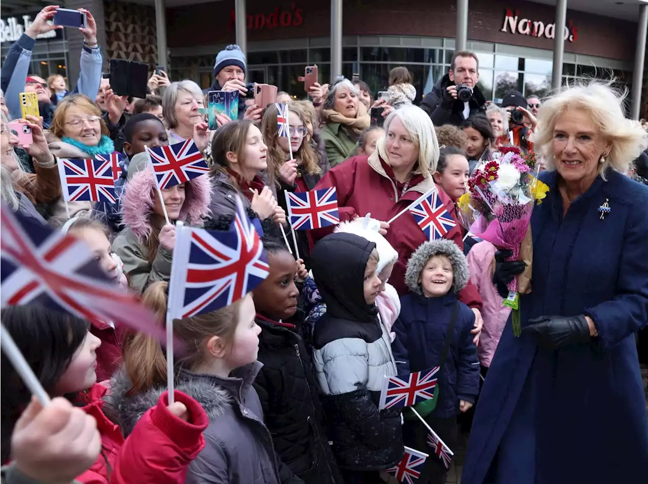 In pictures: Crowds cheer Queen Consort Camilla as she visits Telford