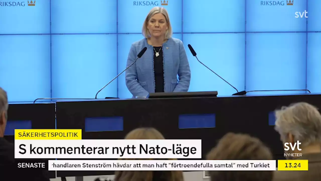 Magdalena Andersson håller pressträff om Natoprocessen