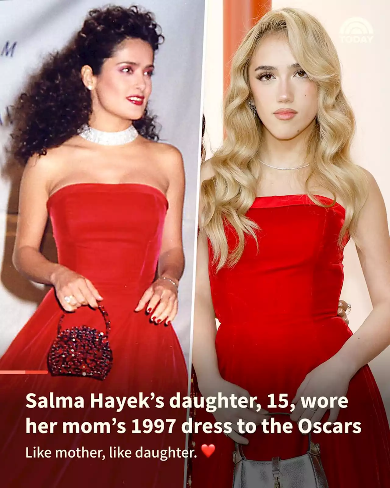 Salma Hayek's daughter, 15, wore her mom's 1997 dress to the Oscars